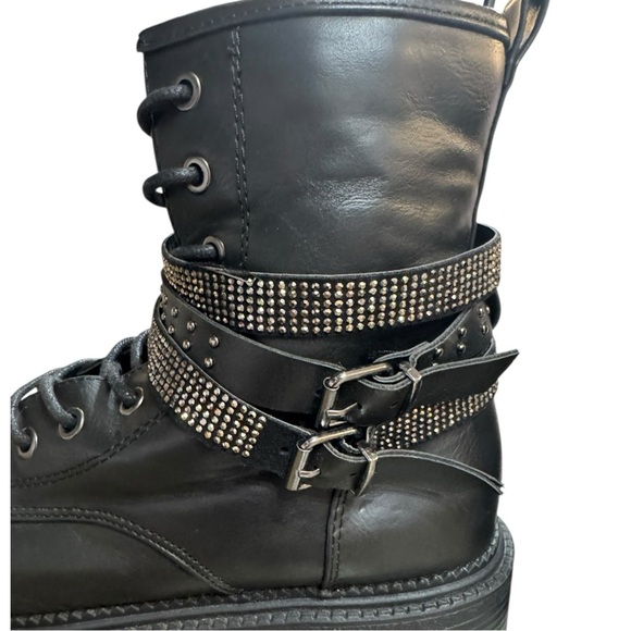 Rock & Candy Hensley Studded Combat Boots – Black – Size 7.5 – Grunge Glam - Picture 5 of 10